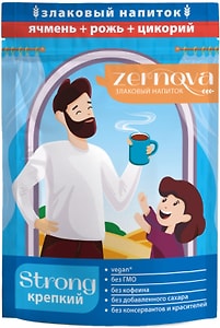Изображение товара Напиток Zernova Strong Ячмень Рожь Цикорий злаковый растворимый 200г