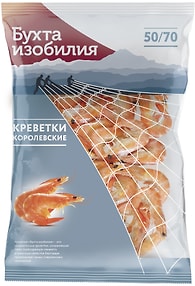 Изображение товара Креветки Бухта изобилия Королевские 50/70 варено-мороженые 1кг