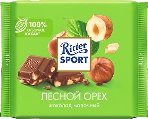 Изображение товара Шоколад Ritter Sport Молочный Лесной орех 100г
