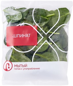 Изображение товара Шпинат свежий мытый 50г упаковка
