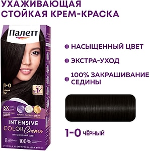 Изображение товара Крем-краска для волос Палетт Интенсивный цвет 1-0 N1 Черный 110мл