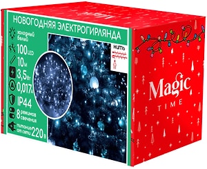 Изображение товара Электрогирлянда Magic Time светодиодная Холодное белое свечение 100 ламп 10м