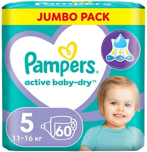 Изображение товара Подгузники Pampers Active Baby-Dry 5 размер / 11-16 кг 60шт