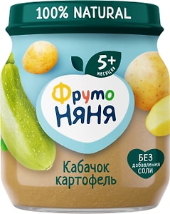 Изображение товара Пюре ФрутоНяня Кабачок-Картофель с 5 месяцев 110г