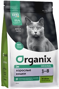 Изображение товара Сухой корм для кошек Organix Original с ягненком, фруктами и овощами 1.5кг