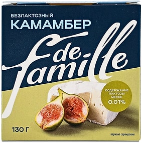 Изображение товара Сыр De Famille Камамбер Безлактозный 50% 130г