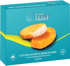 Изображение товара Котлеты Полар Элит из щуки в кляре 300г