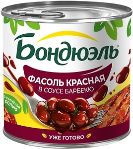 Изображение товара Фасоль Бондюэль красная в томатном соусе Барбекю 400г
