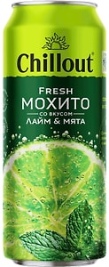 Изображение товара Напиток Chillout Fresh Mojito Чиллаут Фреш Мохито сильногазированный 450мл