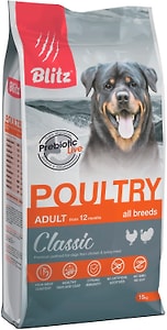 Изображение товара Сухой корм для собак Blitz Poultry с домашней птицей 15кг