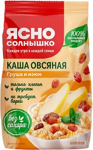 Изображение товара Каша Ясно солнышко Овсяная с грушей и изюмом 300г