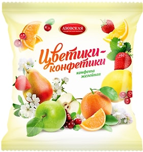 Изображение товара Конфеты Азовская КФ желейные Цветики-конфетики 250г