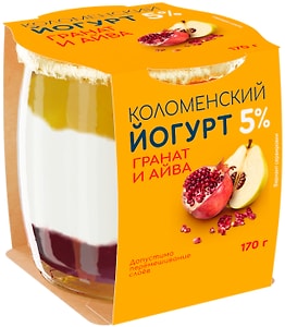 Изображение товара Йогурт Коломенский Гранат-Айва 5% 170г