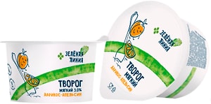 Изображение товара Творог Зеленая линия мягкий абрикос-апельсин 3% 100г