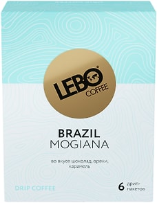 Изображение товара Кофе молотый Lebo в дрип-пакетах Brazil Mogiana 6шт