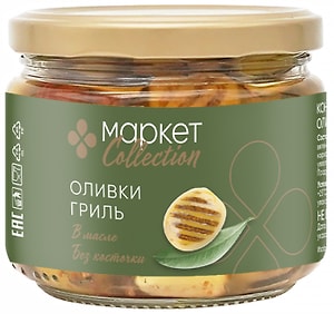 Изображение товара Оливки-гриль Маркет Collection в масле без косточки 290г