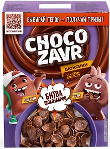 Изображение товара Завтрак готовый ChocoZavr Шоксики шоколадные 195г