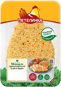 Изображение товара Шницель Петелинка куриный рубленый из филе грудки 300г