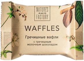 Изображение товара Вафли Natures Own Factory гречишные с гречишным молочным шоколадом 20г