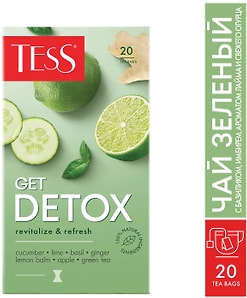 Изображение товара Чай зеленый Tess Get Detox 20*1.5г