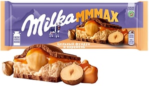 Изображение товара Шоколад молочный Milka МММАХ с карамельной начинкой и цельным фундуком 270г