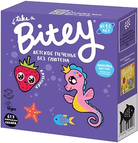 Изображение товара Печенье Take a Bitey Клубника безглютеновое 125г