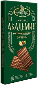Изображение товара Шоколад Фабрика имени Крупской Академия экстрамолочный с фундуком 88г