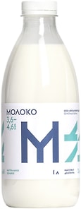 Изображение товара Молоко Братья Чебурашкины пастеризованное 3.6-4.6% 1л