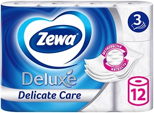 Изображение товара Туалетная бумага Zewa Deluxe 12 рулонов 3 слоя в ассортименте