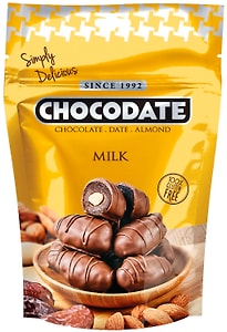 Изображение товара Конфеты Chocodate Финики с миндалем в молочном шоколаде 100г