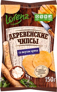 Изображение товара Чипсы картофельные LORENZ Деревенские чипсы со вкусом хрена 150г
