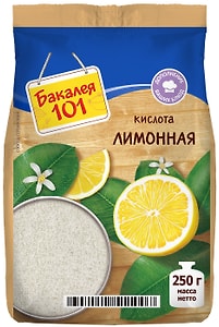 Изображение товара Кислота лимонная Бакалея 101 пищевая 250г