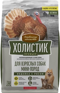 Изображение товара Сухой корм для собак Деревенские лакомства Холистик Премьер для мини-пород Индейка с рисом 3кг