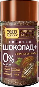 Изображение товара Какао-напиток растворимый ЭКОлогика Горячий шоколад + без сахара 125г