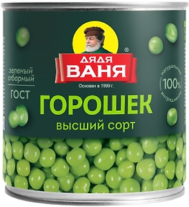 Изображение товара Горошек Дядя Ваня зеленый высший сорт 400г