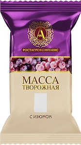 Изображение товара Масса творожная А.РостАгроКомплекс с изюмом 20% 180г
