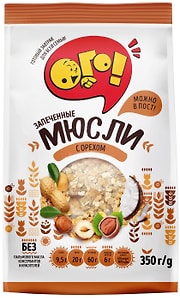 Изображение товара Мюсли Ого Запеченные с орехом 350г