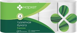 Изображение товара Бумага туалетная Маркет 2 слоя 8шт