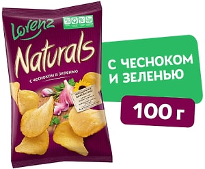 Изображение товара Чипсы Lorenz Naturals с чесноком и зеленью 100г