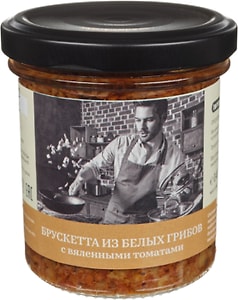 Изображение товара Брускетта Tomtom Из белых грибов с вялеными томатами 140г