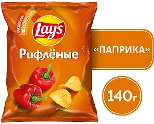 Изображение товара Чипсы Lays Рифленые Паприка 140г
