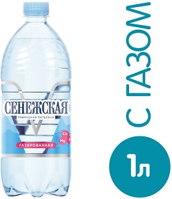 Изображение товара Вода Сенежская питьевая газированная 1л