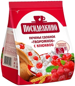 Изображение товара Печенье сдобное Посиделкино Творожное с клюквой 250г