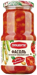 Изображение товара Фасоль Пиканта печеная в томатном соусе 470г