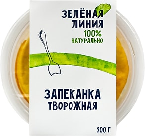 Изображение товара Запеканка Маркет Зеленая линия творожная 200г