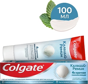 Изображение товара Зубная паста Colgate Кальций-Ремин с природным био-аргинином для восстановления и защиты здоровья эмали зубов путем 4-х их кратной реминерализации 100мл