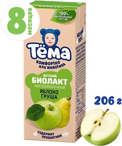 Изображение товара Биолакт Тема Яблоко и груша 3% 206г