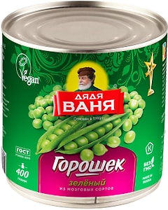 Изображение товара Горошек Дядя Ваня зеленый 400г