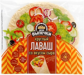 Изображение товара Лаваш Дом Выпечки круглый со вкусом сыра 150г