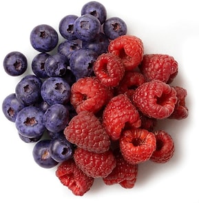 Изображение товара Малина и голубика в сердце 250г упаковка